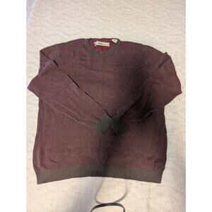 Tommy Bahama Men's L Crew Neck Waffle Knit Pullover Sweater Large Wine Red